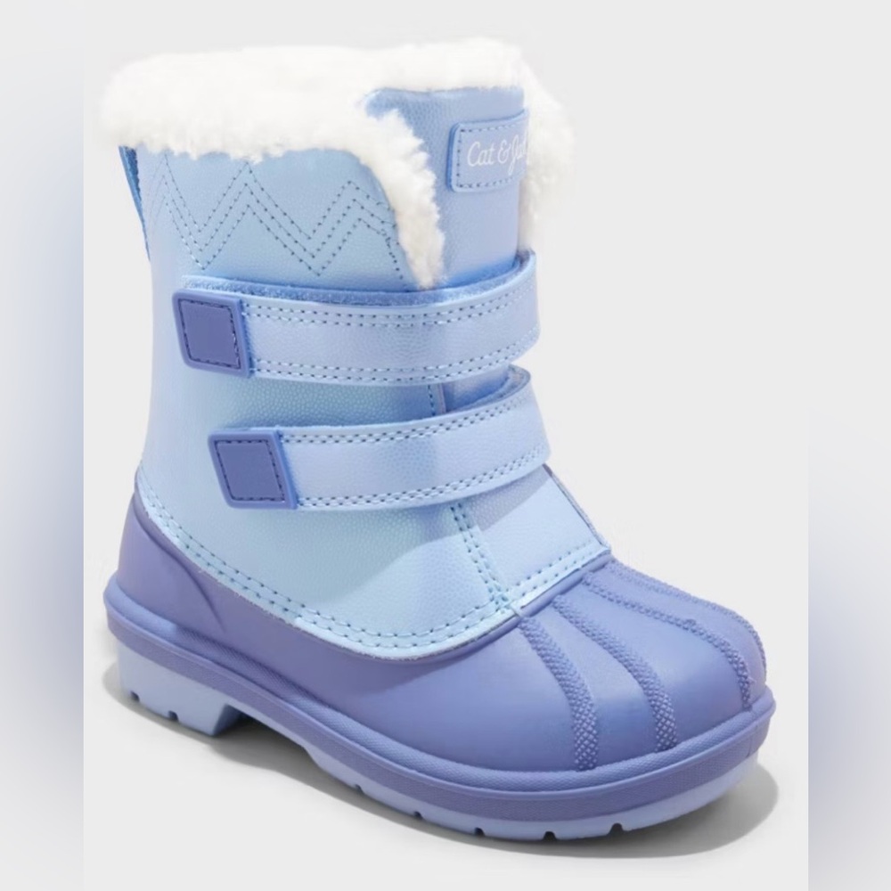 Cat & Jack Light Blue and Lavender Girls Winter Boots